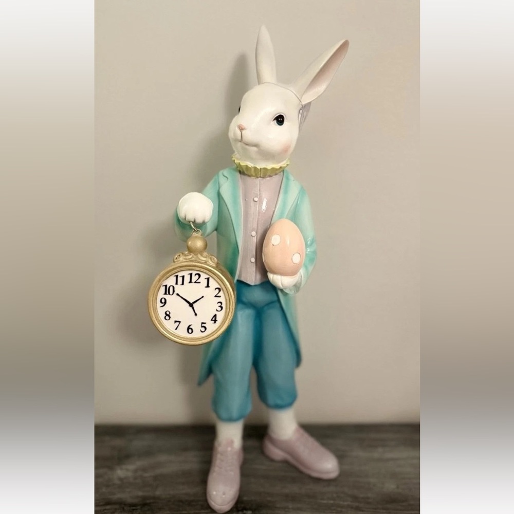 Viral Easter Bunny Holding Clock Alice In Wonderland